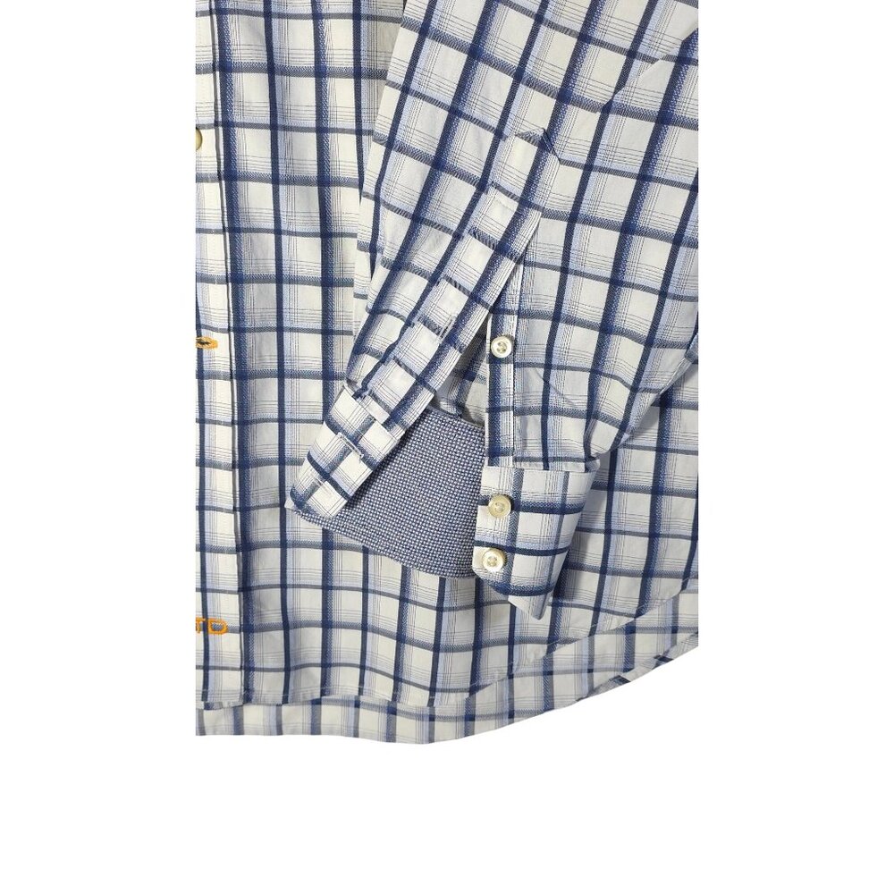 Thomas Dean Men's Long Sleeve Plaid Button-Up Shirt Size L - Picture 6 of 9